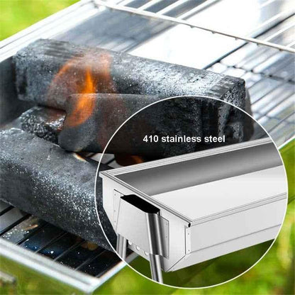 HZ-003 BBQ Grill Outdoor Portable Stainless Steel Stove Household Charcoal Barbecue Rack - Shello's Creative Boutique