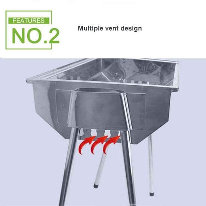 HZ-003 BBQ Grill Outdoor Portable Stainless Steel Stove Household Charcoal Barbecue Rack - Shello's Creative Boutique