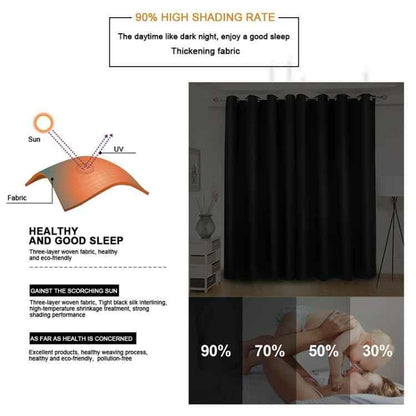 High-precision Curtain Shade Cloth Insulation Solid Curtain - Shello's Creative Boutique