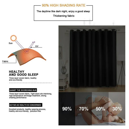Blackout Curtains - High Precision Thermal Insulation Drapes 80-98% Light Block - Shello's Creative Boutique