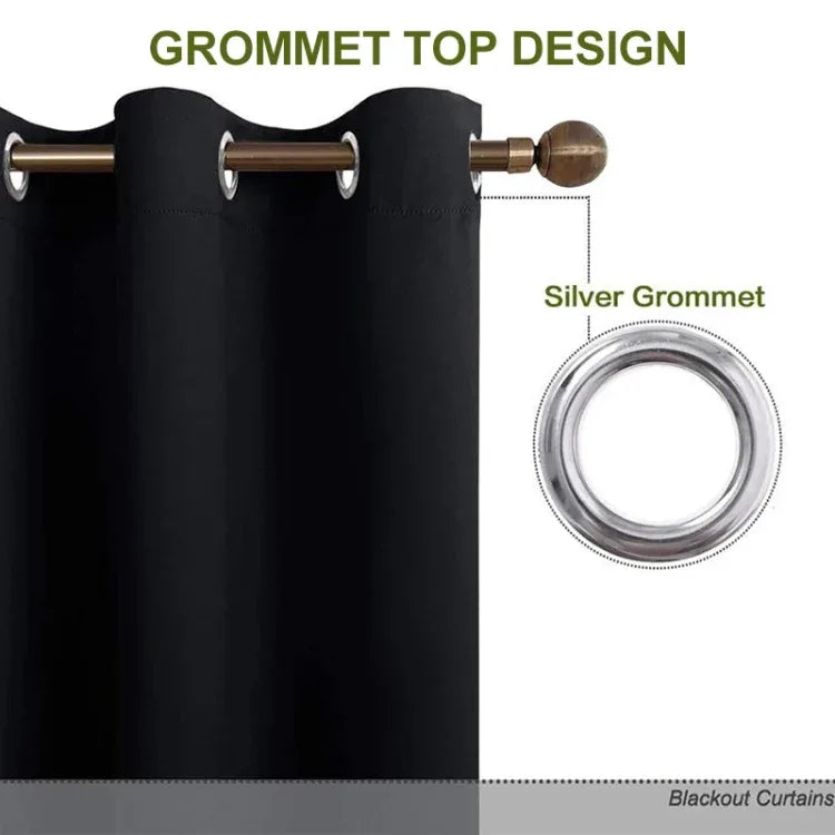 Blackout Curtains - High Precision Thermal Insulation Drapes 80-98% Light Block - Shello's Creative Boutique