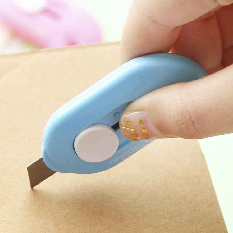 Cute Solid Mini Portable Knife Paper Cutter Razor Blade Office Stationery