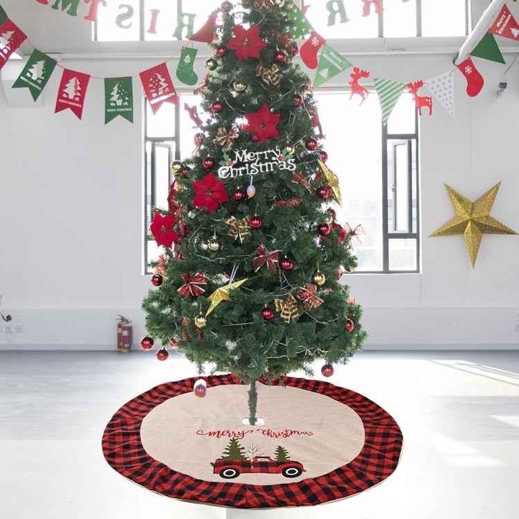 Christmas Decoration Supplies Linen Christmas Tree Skirt Car Christmas Tree Skirt