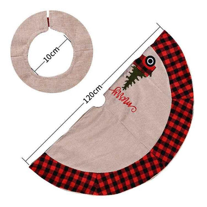Christmas Decoration Supplies Linen Christmas Tree Skirt Car Christmas Tree Skirt - Shello's Creative Boutique