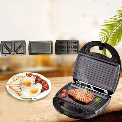 3 in 1 Sandwich Maker Multi-Function Waffle Maker Panini Breakfast Maker, EU Plug - Shello's Creative Boutique