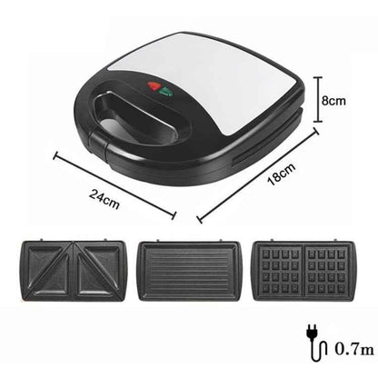 3 in 1 Sandwich Maker Multi-Function Waffle Maker Panini Breakfast Maker, EU Plug - Shello's Creative Boutique
