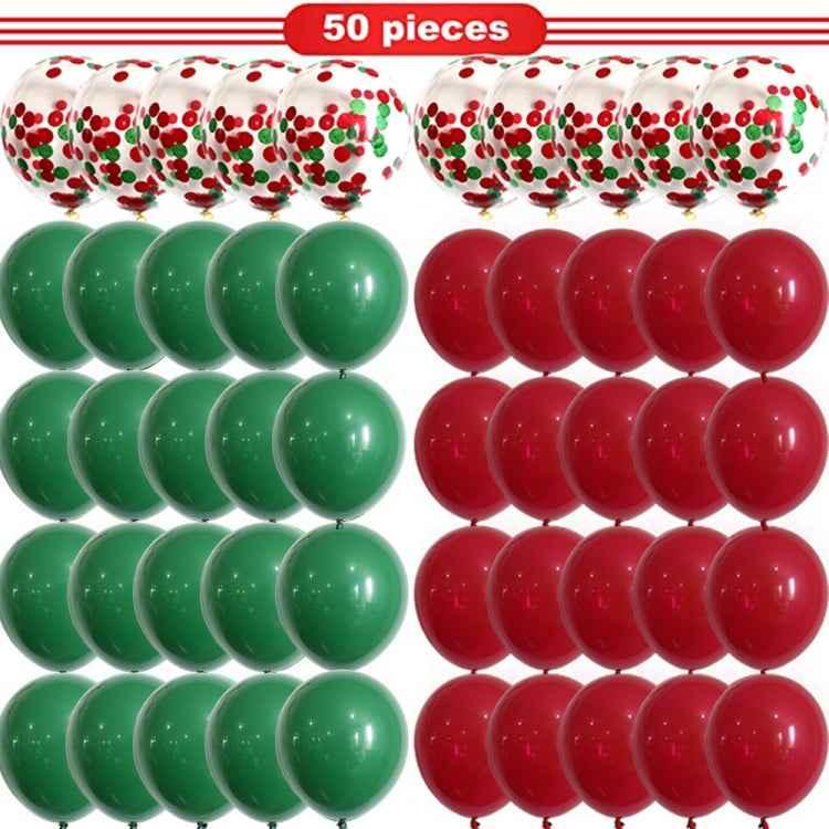 1 Set Christmas Red Green Confetti Balloon Set Merry Christmas Christmas Party Decorations - Shello's Creative Boutique