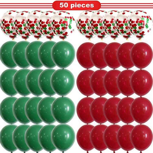 1 Set Christmas Red Green Confetti Balloon Set Merry Christmas Christmas Party Decorations - Shello's Creative Boutique