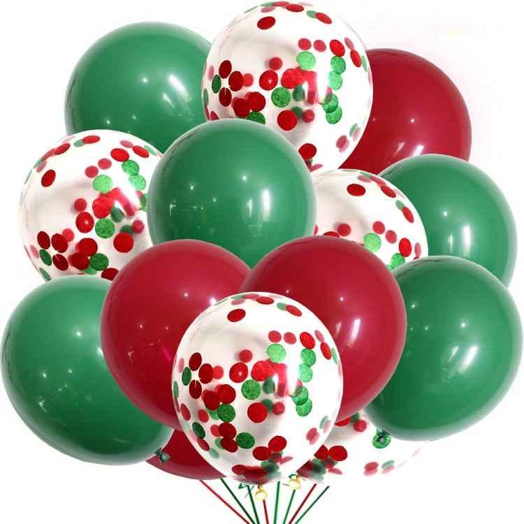 1 Set Christmas Red Green Confetti Balloon Set Merry Christmas Christmas Party Decorations - Shello's Creative Boutique