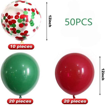 1 Set Christmas Red Green Confetti Balloon Set Merry Christmas Christmas Party Decorations - Shello's Creative Boutique