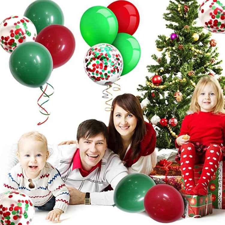 1 Set Christmas Red Green Confetti Balloon Set Merry Christmas Christmas Party Decorations - Shello's Creative Boutique