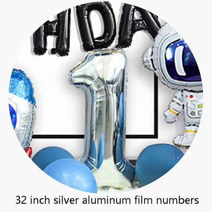 Astronaut Theme Birthday Balloon Decoration Set Starry Sky Rocket Aluminum Film Balloon Children Party Decoration