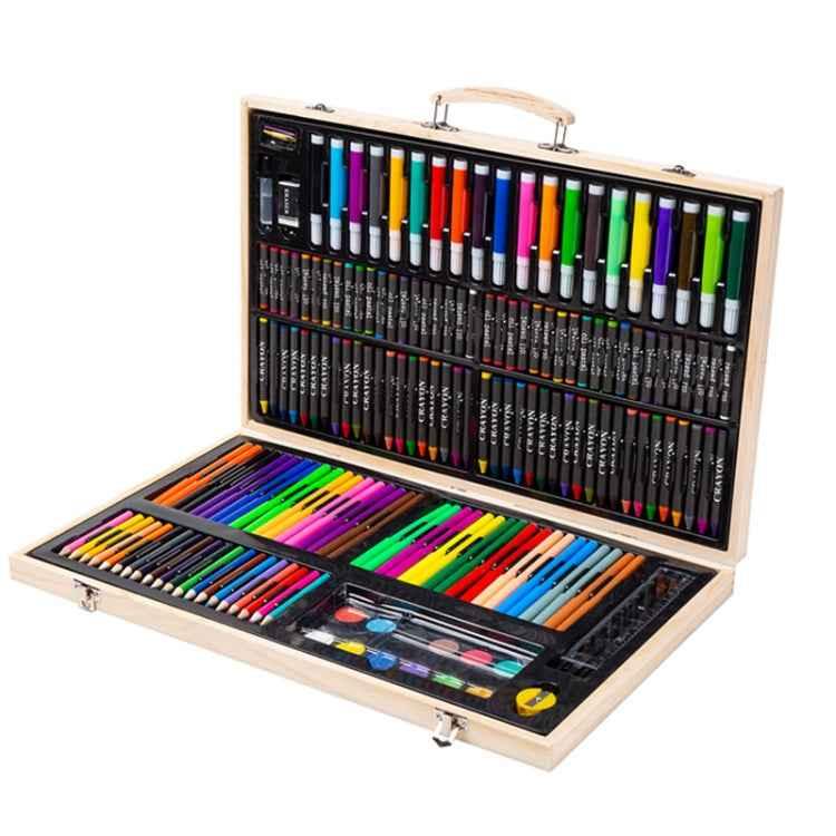 Children's Art Set - 180-Piece Wooden Box Painting & Drawing Kit - Shello's Creative Boutique