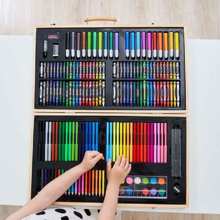 Children's Art Set - 180-Piece Wooden Box Painting & Drawing Kit - Shello's Creative Boutique