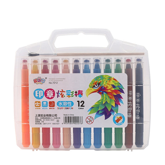 Seal Colorful Stick Water-Soluble Oil Pastel 12 Colors 24 Colors 36 Colors Portable Children Drawing Set Rotating Crayons, 12 Colors, 36 Colors