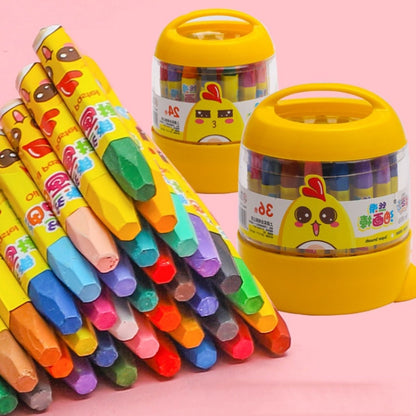 Barrel Oil Pastel Set - 12/18/24/36 Colours Washable Crayons for Children