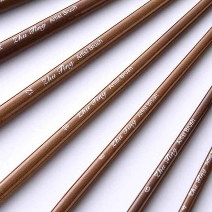 ZHU TING 9-Piece Fan-Shaped Brush Set - Nylon Hair Painting Brushes - Shello's Creative Boutique