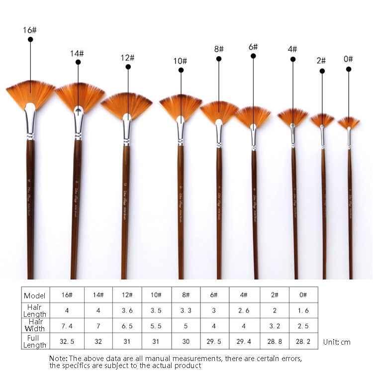 ZHU TING 9-Piece Fan-Shaped Brush Set - Nylon Hair Painting Brushes - Shello's Creative Boutique