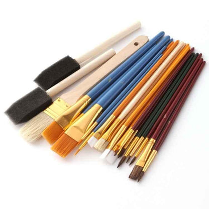 ZHU TING 25-Piece Paint Brush Set - Oil, Gouache, Watercolour & Acrylic - Shello's Creative Boutique
