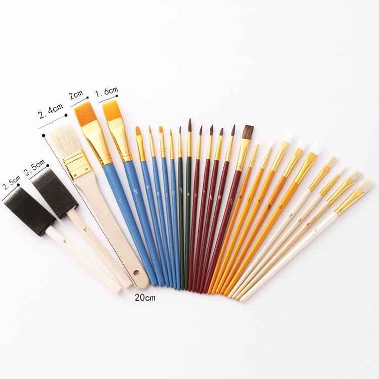 ZHU TING 25-Piece Paint Brush Set - Oil, Gouache, Watercolour & Acrylic - Shello's Creative Boutique
