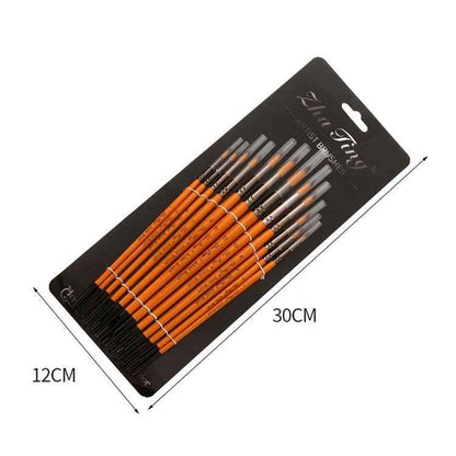 ZHU TING 12-Piece Hook Line Brush Set - Watercolour & Detail Painting - Shello's Creative Boutique