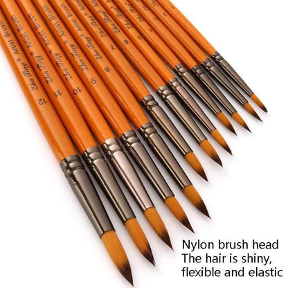 ZHU TING 12-Piece Hook Line Brush Set - Watercolour & Detail Painting - Shello's Creative Boutique