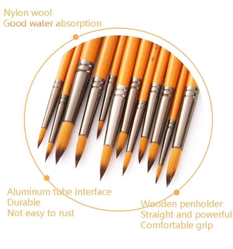 ZHU TING 12-Piece Hook Line Brush Set - Watercolour & Detail Painting - Shello's Creative Boutique