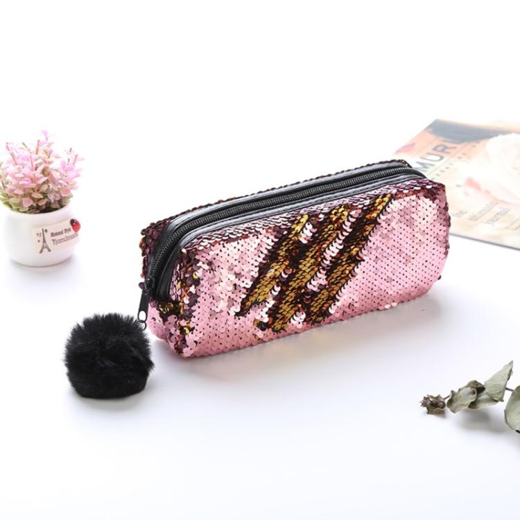 Reversible Sequin Pencil Case for Girls School Supplies Super Big Stationery Gift Magic Makeup Bag