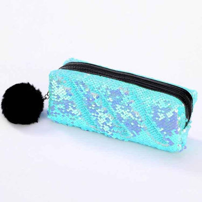 Reversible Sequin Pencil Case for Girls School Supplies Super Big Stationery Gift Magic Makeup Bag - Shello's Creative Boutique