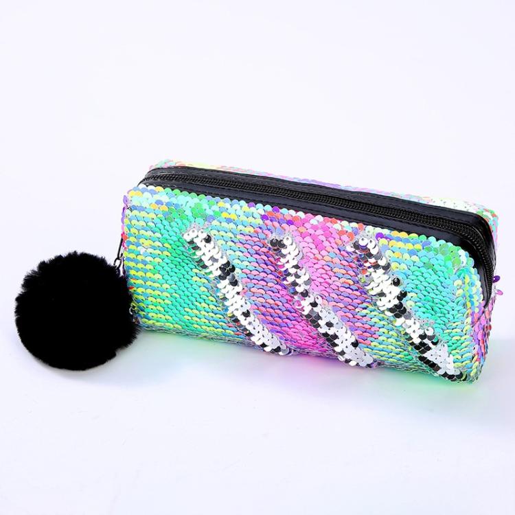 Reversible Sequin Pencil Case for Girls School Supplies Super Big Stationery Gift Magic Makeup Bag