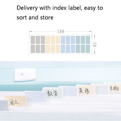 Deli 72410 A4 Layered File Information Bag Office Student File Storage Bag, Green, Light Gray, Light Blue - Shello's Creative Boutique