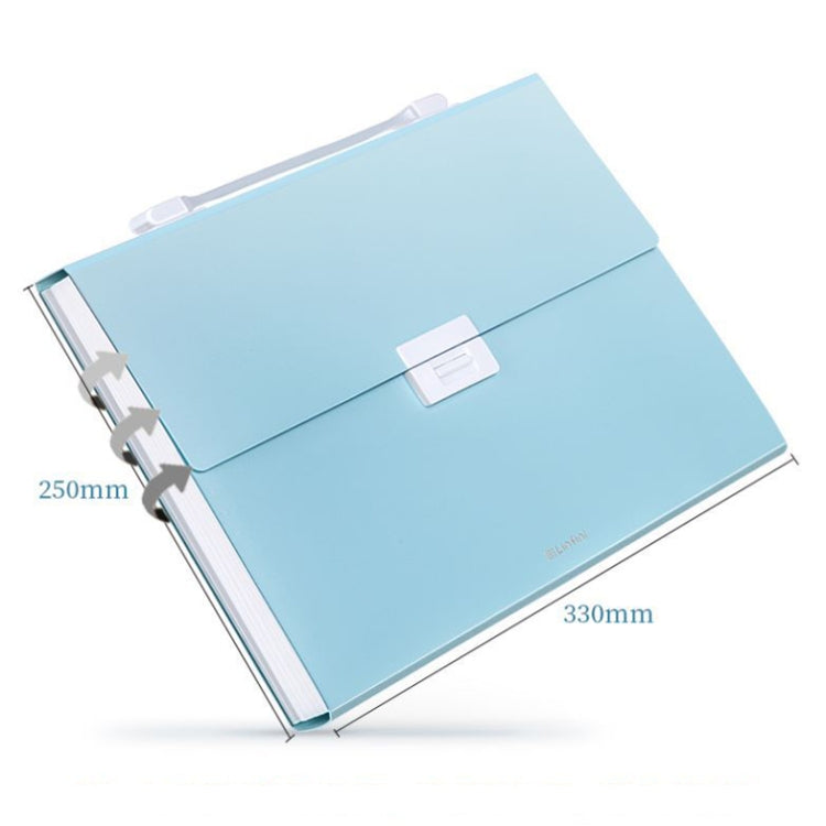 Deli 72410 A4 Layered File Information Bag Office Student File Storage Bag, Green, Light Gray, Light Blue - Shello's Creative Boutique
