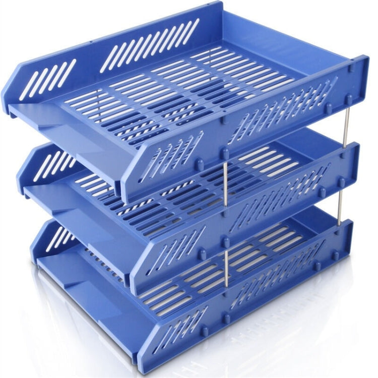 Deli 9209 Office Storage Supplies Three-Tier File Box, Blue, Black, Gray - Shello's Creative Boutique