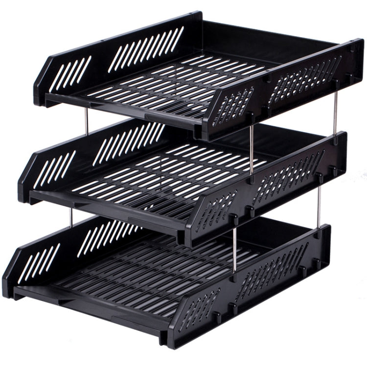 Deli 9209 Office Storage Supplies Three-Tier File Box, Blue, Black, Gray - Shello's Creative Boutique