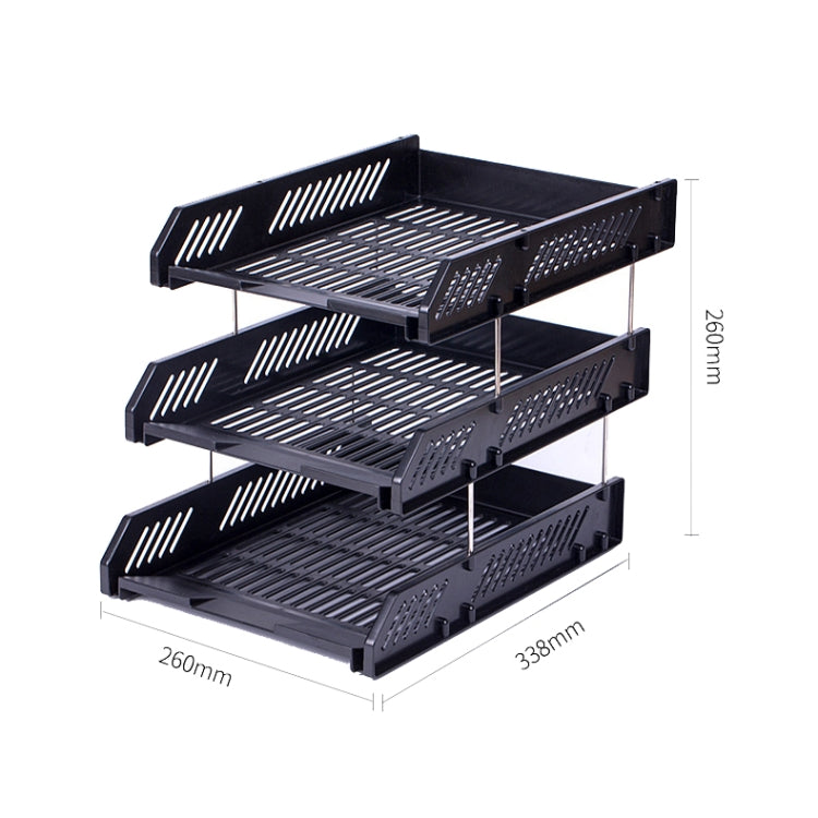 Deli 9209 Office Storage Supplies Three-Tier File Box, Blue, Black, Gray - Shello's Creative Boutique