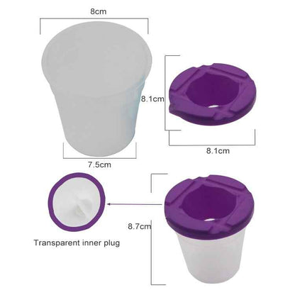 Children Plastic Pen Cup Bristles Graffiti Painting Brush Set