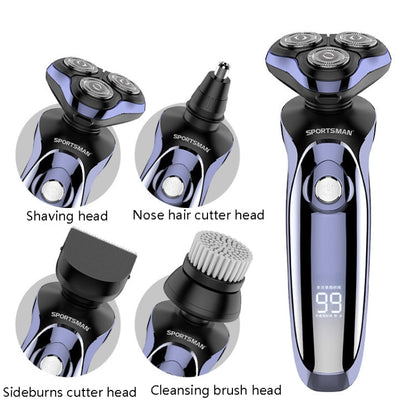 Sportsman SM-530 Electric Men Shaving Knife Multi-Function Base Charging Digital Water Washing Razor, US Plug SUNSKY