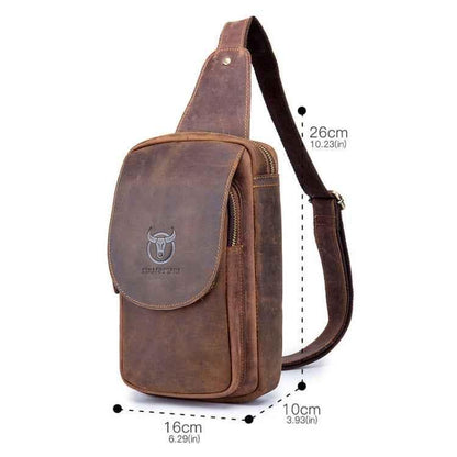 BUFF CAPTAIN 133 Men Leather Retro Shoulder Bag Diagonal Leather Bag - Shello's Creative Boutique