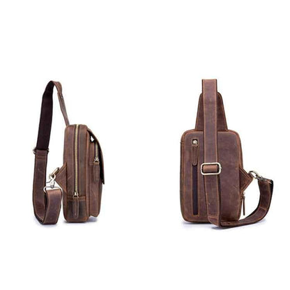 BUFF CAPTAIN 133 Men Leather Retro Shoulder Bag Diagonal Leather Bag - Shello's Creative Boutique