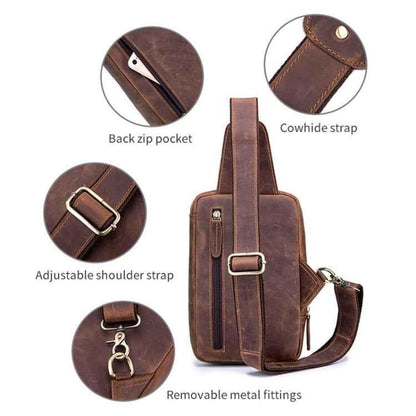BUFF CAPTAIN 133 Men Leather Retro Shoulder Bag Diagonal Leather Bag - Shello's Creative Boutique