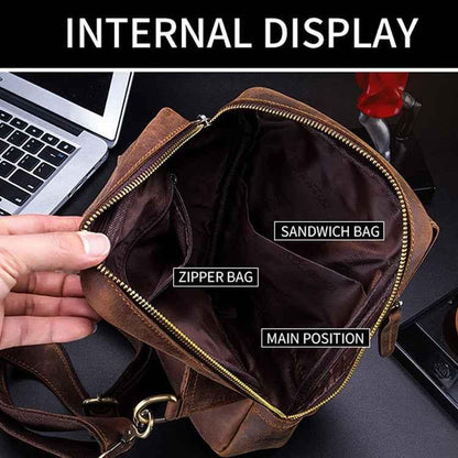 BUFF CAPTAIN 133 Men Leather Retro Shoulder Bag Diagonal Leather Bag - Shello's Creative Boutique