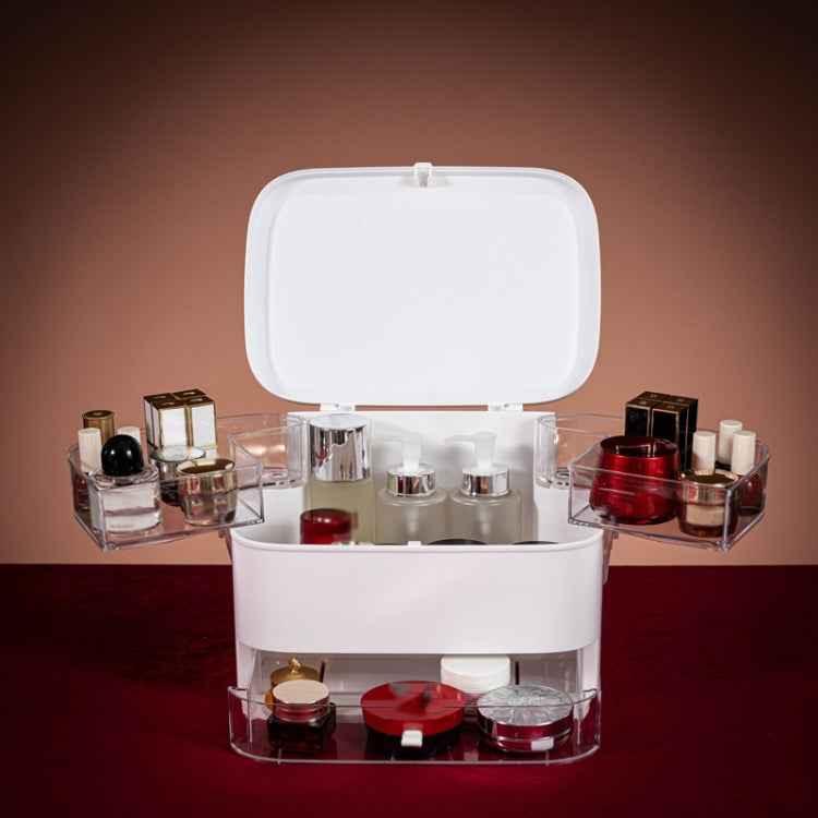 1003 LED Mirror Cosmetic Storage Box Desktop Dust-Proof Skin Care Products Large-Capacity Rack, Specification: - Shello's Creative Boutique