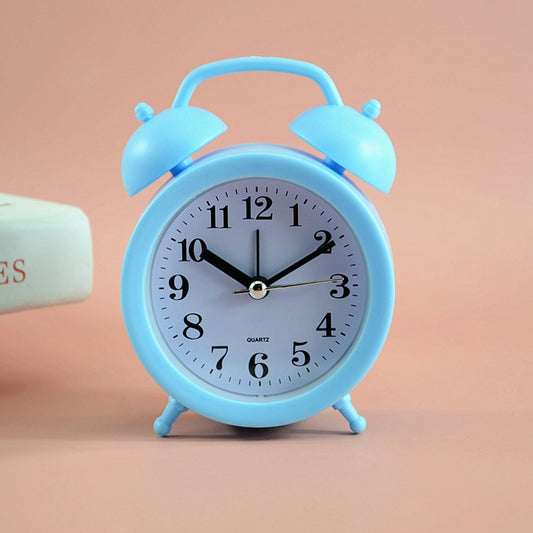 2 PCS Student Bed Small Alarm Clock Desk Alarm Clock, Red, Blue, Beige, Pink