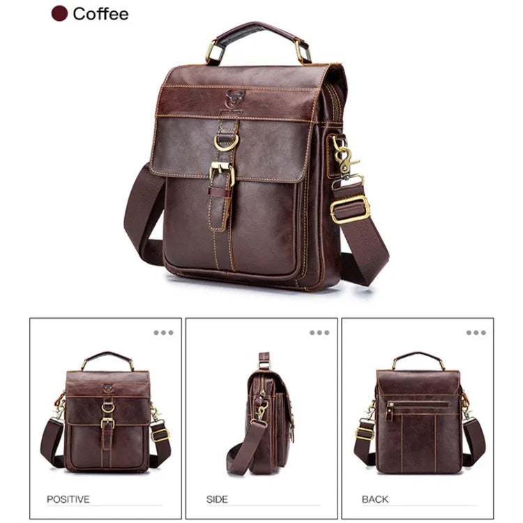 BUFF CAPTAIN 302 First-Layer Cowhide Men Casual Shoulder Bag Leather Retro Briefcase - Shello's Creative Boutique