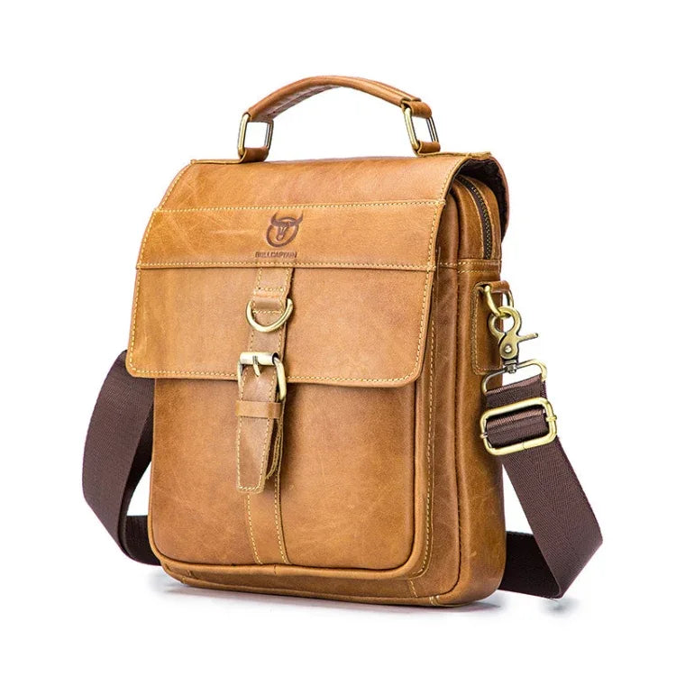 BUFF CAPTAIN 302 First-Layer Cowhide Men Casual Shoulder Bag Leather Retro Briefcase - Shello's Creative Boutique