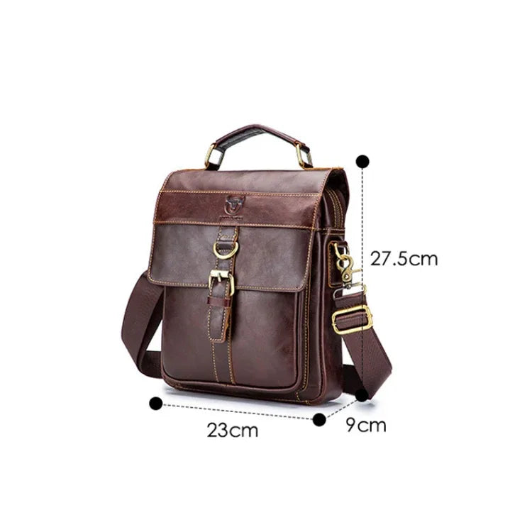BUFF CAPTAIN 302 First-Layer Cowhide Men Casual Shoulder Bag Leather Retro Briefcase - Shello's Creative Boutique