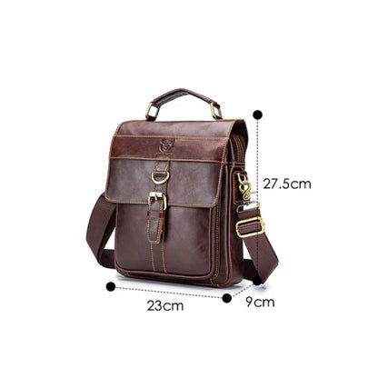 BUFF CAPTAIN 302 First-Layer Cowhide Men Casual Shoulder Bag Leather Retro Briefcase - Shello's Creative Boutique