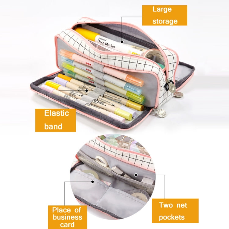 Angoo Double-Open Multi-Layer Pencil Case - Large Capacity Stationery Organizer