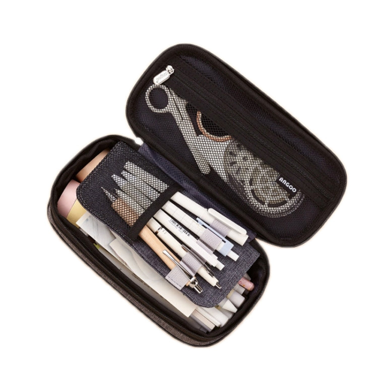 Angoo Cotton & Linen Large Capacity Pencil Case - Canvas Stationery Organizer