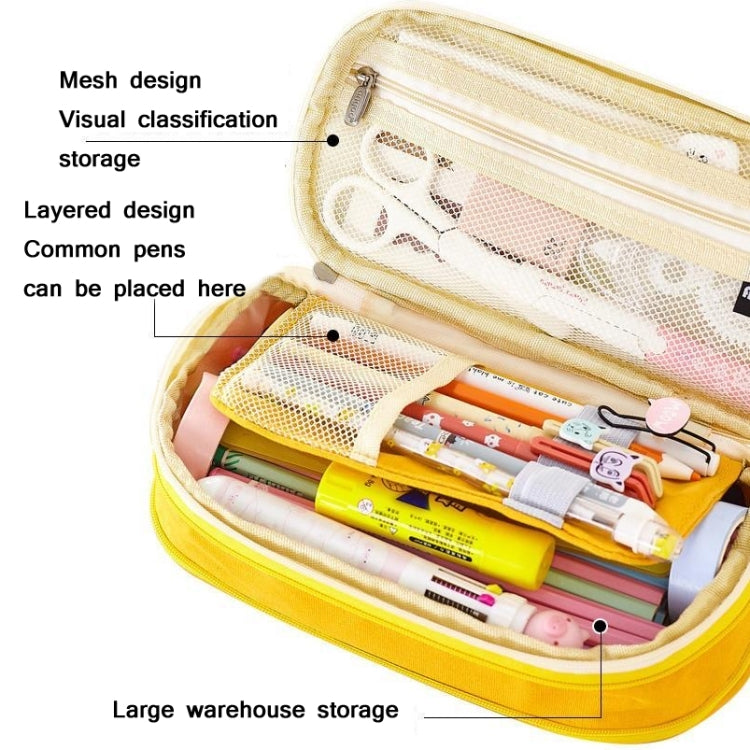 Angoo Cotton & Linen Large Capacity Pencil Case - Canvas Stationery Organizer
